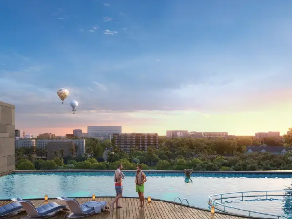 Luxury-clubhouse-exterior-view-at-The-Olympus,-Hyderabad